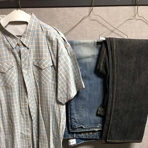 Two pair AKOO jeans and shirt